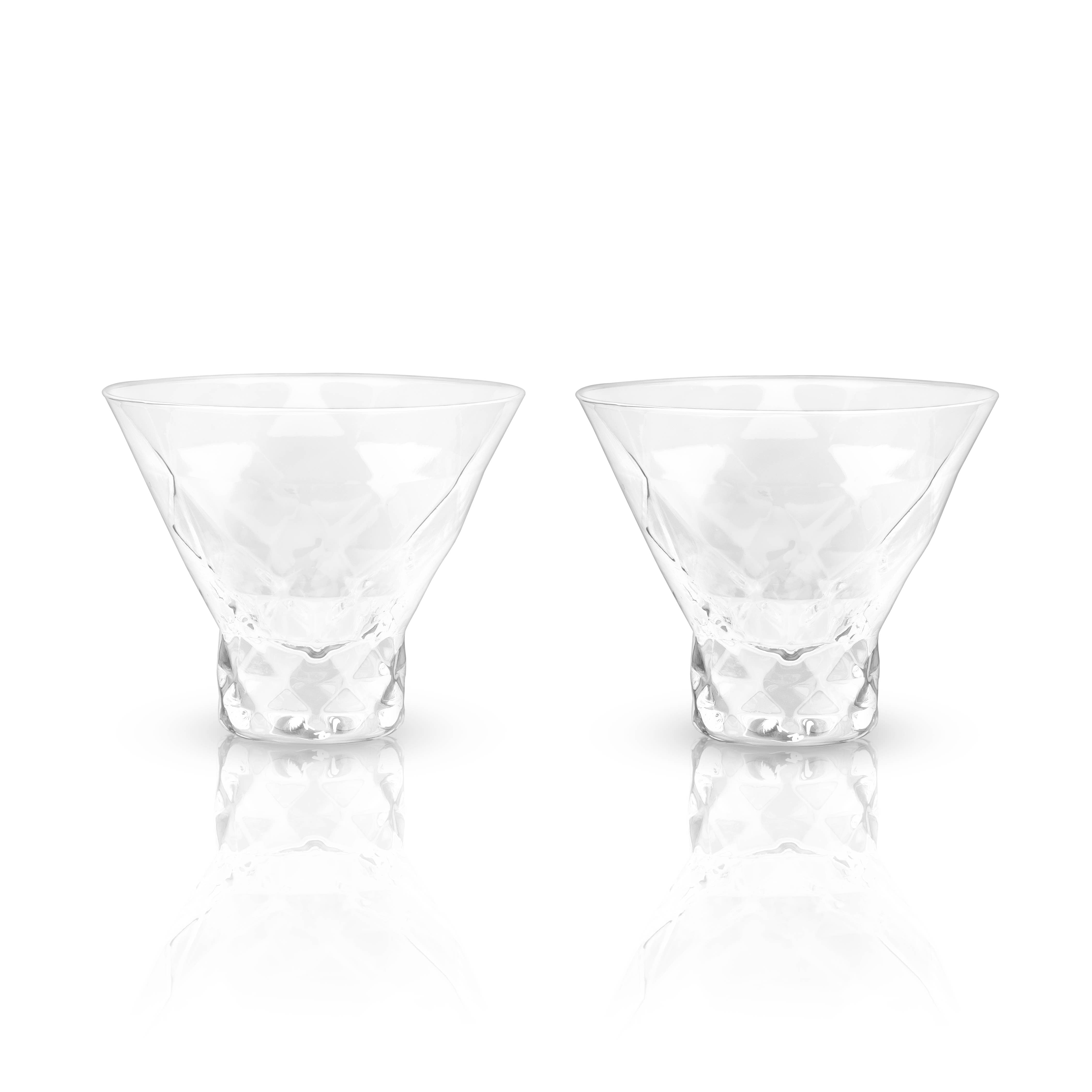 Viski Stemmed Crystal Martini Glasses -Stemmed Martini Cocktail