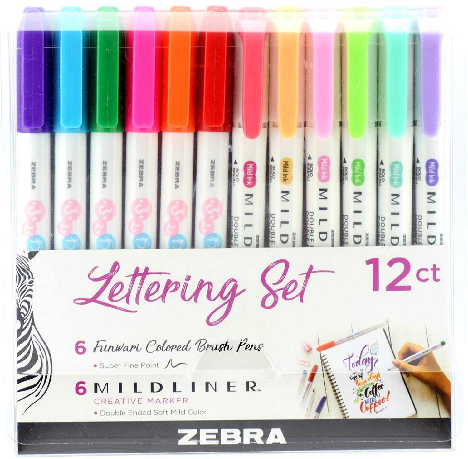 Zebra Mildliner Highlighter & Sarasa Clip Pen Journaling Set