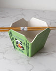 Lucky Panda Ceramic Takeout Box with Chopsticks