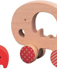 Elephant & Baby Wooden Push Toy