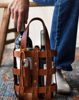 Leather Wine Tote