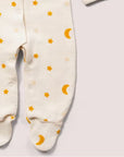 Cream Waffle Stars Organic Babygrow