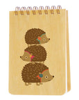 Stacked Hedgehogs Wood MiniNotepad