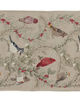 Winter Birds Embroidered Linen Table Runner