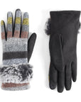 Fur Stripe Touchscreen Gloves