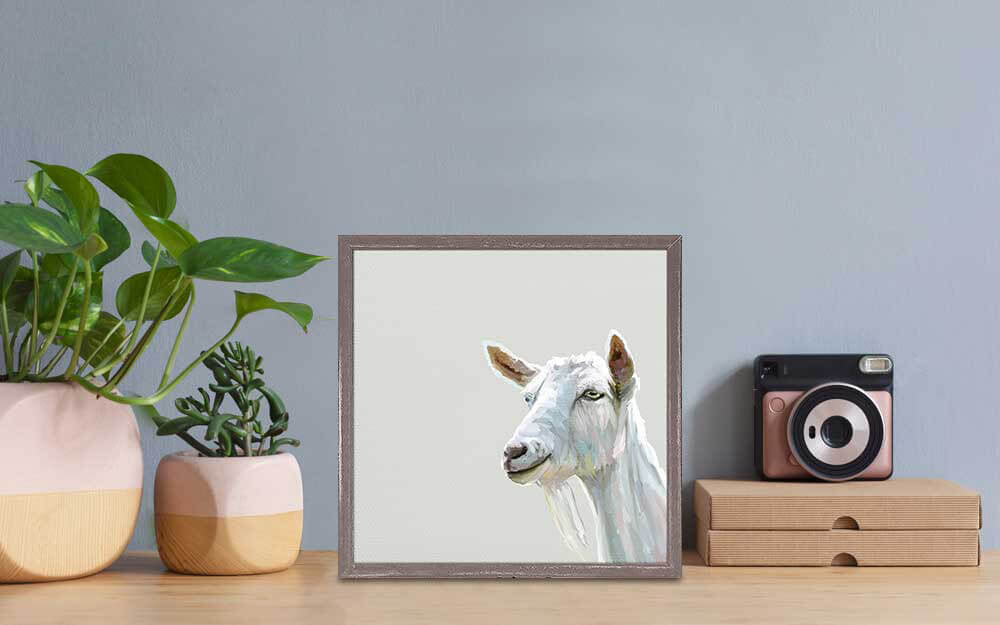 Side Eye Goat Mini Canvas – Red Orchard